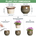 thumbnail image 2 of Ordivic 6 inch Vintage Brown Self Watering Ceramic African Violet Pot with Inner Pot,Indoor Porch Planter for ZZ Plant,Cactus ,Shelf,Table Decor, 2 of 7