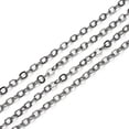 thumbnail image 1 of 3.28 Feet Brass Cable Chains Soldered Flat Oval Gunmetal 2.2x1.9x0.3mm Fit for 0.6x4mm Jump Rings, 1 of 2