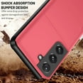 thumbnail image 5 of Wallet Case for Samsung Galaxy S22, Rugged Case with Credit Card Holder Sliding Slot, Military Grade Shockproof Scratch Resistant Anti-Drop Phone Cover for Samsung Galaxy S22, Red, 5 of 6