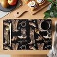 thumbnail image 2 of Brown Black Cowboy Placemats Set of 4 Country Western Vintage Place Mats Indoor Wipeable Table Mats Washable Cloth Dining Table Placemats for Kitchen Holiday Party Home Decor 13x19 Inch, 2 of 9