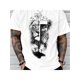 thumbnail image 1 of Men's Jesus Print Round Neck Tee, Regular Fit Casual Short Sleeve Crew Neck T-shirt for Summer, Fashion Men's Top for Daily Wear, Tops, Graphic Tees Men, 1 of 6