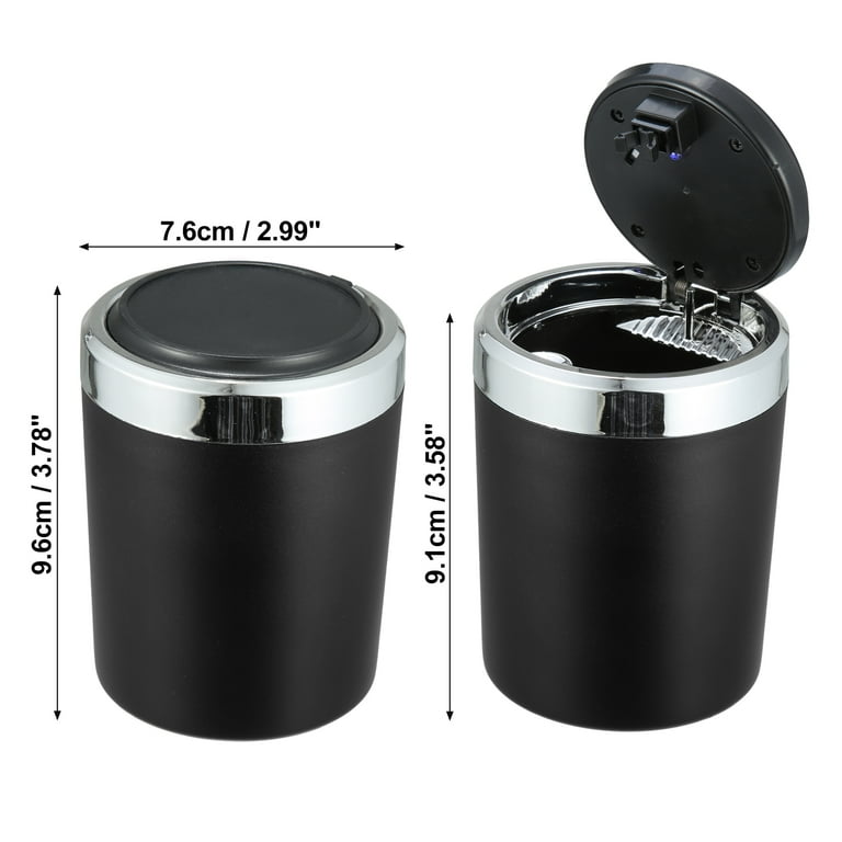 home bargains cigarette Unique Bargains Universal Car Ashtray Trash Can Cigarette Cylinder with Lid LED Light Portable Detachable Plastic Black, Adult Unisex, Size: 2.99x3.78