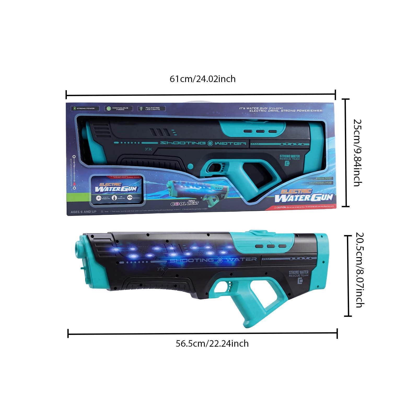 WLAGOOD Automatic LED Water Gun Toy,Leak-Proof Ergonomic Handle Fully Automatic Water Blaster for Pool Beach Backyard Party,Suitable for Over 6 and Adults