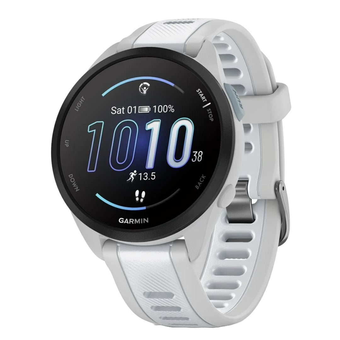 Garmin Forerunner 165 Music GPS Running Smartwatch (Mist Gray/Whitestone) with Accessories Bundle
