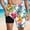 Multicolor 2, variant on Mens Swim Trunks Drawstring Elastic Waist Quick Dry Short Pants Stretch Casual Liner Beach Shorts with Pockets for Swimming Surf Blue L