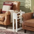 thumbnail image 4 of Narrow White End Table for Small Spaces - 3-Tier Design, 4 of 8