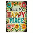 thumbnail image 6 of 1pc Rustic Floral "This Is My Happy Place" Aluminum Welcome Sign, 8x12 Inch – Vibrant Multicolor Garden Decor, Durable Metal Wall Art for Indoor & Outdoor Home Accent, Patio Decor, 6 of 8