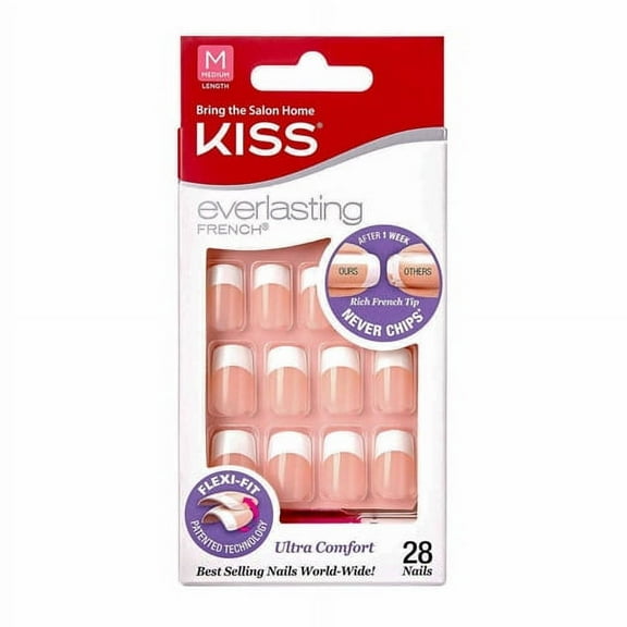 Kiss Everlasting French Nail Kit, Medium Length, 1 Ea