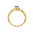 thumbnail image 5 of AFFY Oval Cut Simulated Blue Sapphire Solitaire Ring in 14k Yellow Gold Over Sterling Silver (0.58 Cttw), Ring Size- 13, 5 of 6
