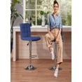 thumbnail image 6 of Bar Stools Set of 2, Adjustable Bar Stools, Armless Adjustable Swivel Barstools, PU Leather Hydraulic Kitchen Counter Height Bar Stools, Thickened Seat Cushion Square Island Barstools with Back, 6 of 7