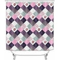 thumbnail image 2 of 4PCS Patchwork Shower Curtain Sets with Rugs, Waterproof Fabric Shower Curtain, Checkered Floral Plant Peony Rose Botanical Leaves Leaf Aesthetic Country Flower Rustic Farmhouse Bathroom Decor, 2 of 7