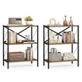 thumbnail image 1 of Gymax 2PCS 3-Tier Bookshelf Industrial Bookcase w/ Heavy-Duty Metal FrameBook Holder, 1 of 10
