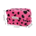 thumbnail image 2 of Unique Bargains 1 Pc Leopard Plush Drawstring Makeup Bag for Vacation Business Travel Plush Rose Red, 2 of 6