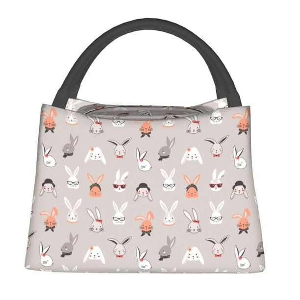 Fotbe Various Rabbits Bolsa Térmica Portátil con Estampado, Bolsa de Entrega de Alimentos Aislada, Bolsa Reutilizable de Gran Capacidad para Comidas y Supermercado