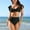 Black, variant on Women's High Waist Bikini Set Two Piece Swimwear Comfortable Nylon Beach Pool Swim Suit with Chest Pad Solid Color Casual Summer