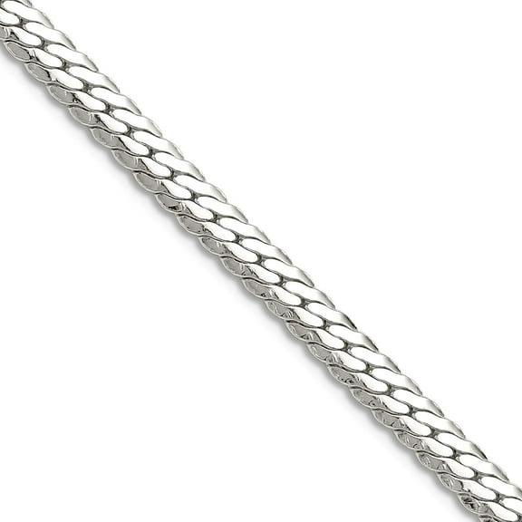 925 Sterling Silver Polished 4.1mm Double Oval Flat Chain Necklace 18 Inch Chain Necklace for Women and Men