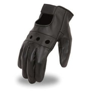 Angle View: First MFG Men's Basic Cowhide Leather Driving Gloves w/ Padded Palm FI146GL