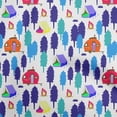 thumbnail image 1 of oneOone Velvet White Fabric Camping Sewing Craft Projects Fabric Prints By Yard 58 Inch Wide, 1 of 5