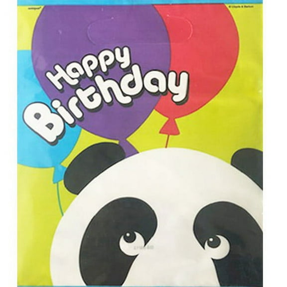 Happy Birthday 'Panda Party' Plastic Favor Bags (8ct)