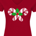 thumbnail image 4 of Inktastic Candy Canes and Holly Christmas Women's V-Neck T-Shirt, 4 of 5