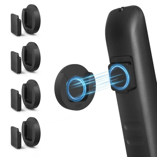 Soporte magnético para mando a distancia, soporte de pared, paquete de 4 unidades, color negro
