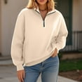 thumbnail image 5 of Women’s Oversized Zip Sweatshirt Loose Fit Long Sleeve Fleece Pullover Hoodie Tops with Pockets Casual Fall Winter Outfits, 5 of 7