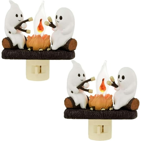 

2024 Halloween Ghost Campfire Flickering Nightlight Campfire Ghost Nightlight Ghosts Roasting Campfire Flicker Flame Night Light Ghost Campfire Nightlight Halloween Lights Indoor