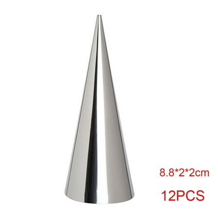 

Roll Mold Conical Tube Moulds Stainless Steel Roll Mould Bread Spiral Mold Cake Pastry Tool 8x2x2cm 12pcs