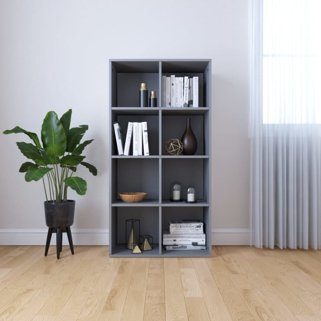 Kepooman 26" Two Rows & Four Layers Sideboard Bookcade for Living Room Bedroom, Dark Grey