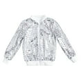 thumbnail image 4 of Lkhaha Girls Boys Sequin Bomber Jacket Sparkly Zip-Up Coat Kids Disco Party Outerwear Silver 2-3 Years, 4 of 4