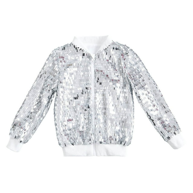 Girls Shine Baseball Jacket Loose Fit Outerwear Fall Casual Wear Clothes