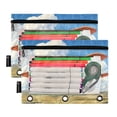 thumbnail image 2 of Wobogo Orange Airplane Pencil Pouch with 3 Ring Binder Holes Set of 2 for Learning Tools, 2 of 6