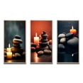 thumbnail image 2 of Designart "Candle Flame Zen Symbolism in Stone Cairn III" Spiritual Stone Framed Wall Art Set Of 3 - Black Traditional Frame Gallery Set For Office Decor, 2 of 6