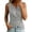 *Gray, variant on Women's Cotton Linen Wrap Front Tank Tops , Keyhole V Neck Summer Blouses For Women , Ladies' Ruched Waist Dressy Sleeveless Shirts,White,S-3XL