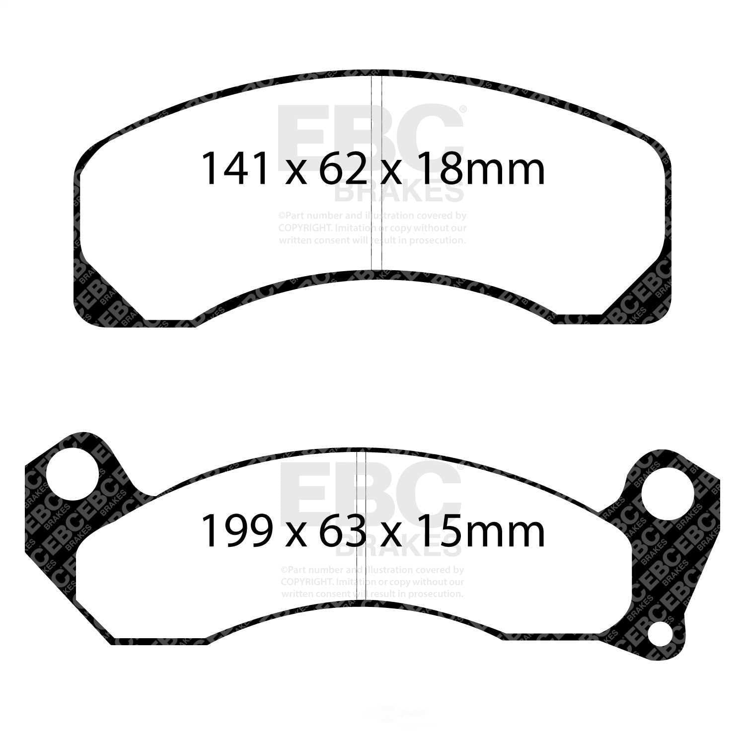 EBC Brakes Redstuff Premium Fast Street Pad For All Engine Sizes Fits select: 1983-1993 FORD MUSTANG, 1982-1994 LINCOLN TOWN CAR