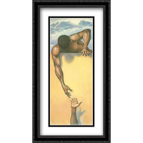 He Ain't Heavy 2x Matted 20x40 Large Black Ornate Framed Art Print by Gilbert Young