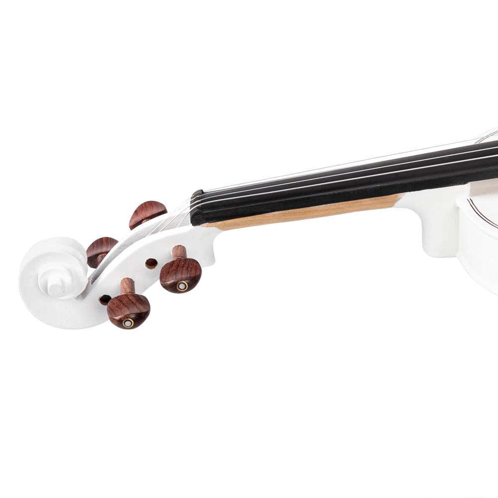 Glarry 4/4 Beginner Spruce Panel Soild Violin Kit with Case and More,White
