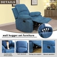 thumbnail image 3 of Microfiber Living Room Furniture Set Reclining Sofa Set Loveseat Furniture Sets in Living Room Sofa Recliners (Chair, Blue Microfiber), 3 of 12