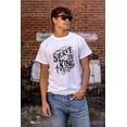 thumbnail image 4 of Serve The King Jesus Christ Religion Men's Graphic T Shirt Tees Brisco Brands S, 4 of 6