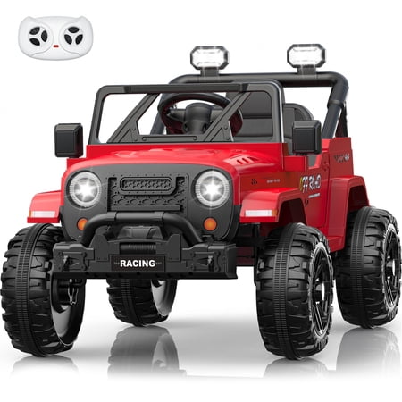 TOKTOO 12V Ride on Toys for Toddlers, Electric Ride on Car for Kids, Ride on Truck for Boys Girls with Parent Remote Control, Music Player, Red