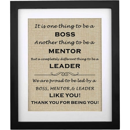 

FACEINSE Framed Burlap Print Gifts for Retirement Gifts for Mentor Supervisor Leader Thank You Gift Day Gifts for Women Men Lady Leaving Going Away Goodbye Gifts to Friend Him Her