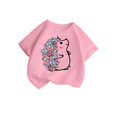 thumbnail image 3 of PMVFHDE Hauts pour Filles T-Shirts Graphiques T-Shirts pour Filles Tendance Hauts d'Été pour Filles Hauts d'Été pour Filles Enfants T-Shirt Graphique Mignon Col Rond Manches Courtes T-Shirt d'Été Rose, 9-10 Ans, 3 of 5