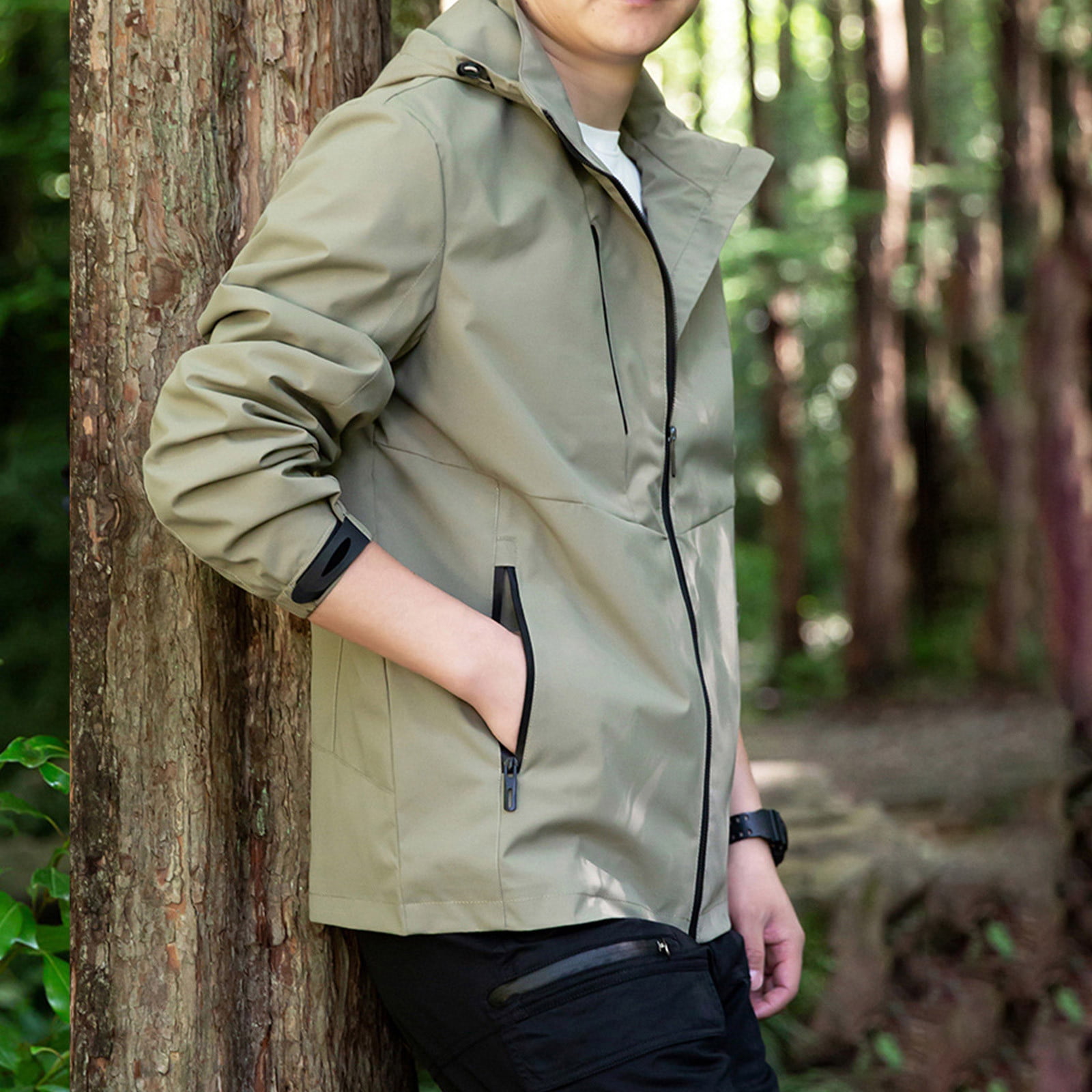 Xysaqa Men's Lightweight Jackets with Hood, Mens Waterproof Xysaqa Men's Lightweight Jackets with Hood, Mens Waterproof