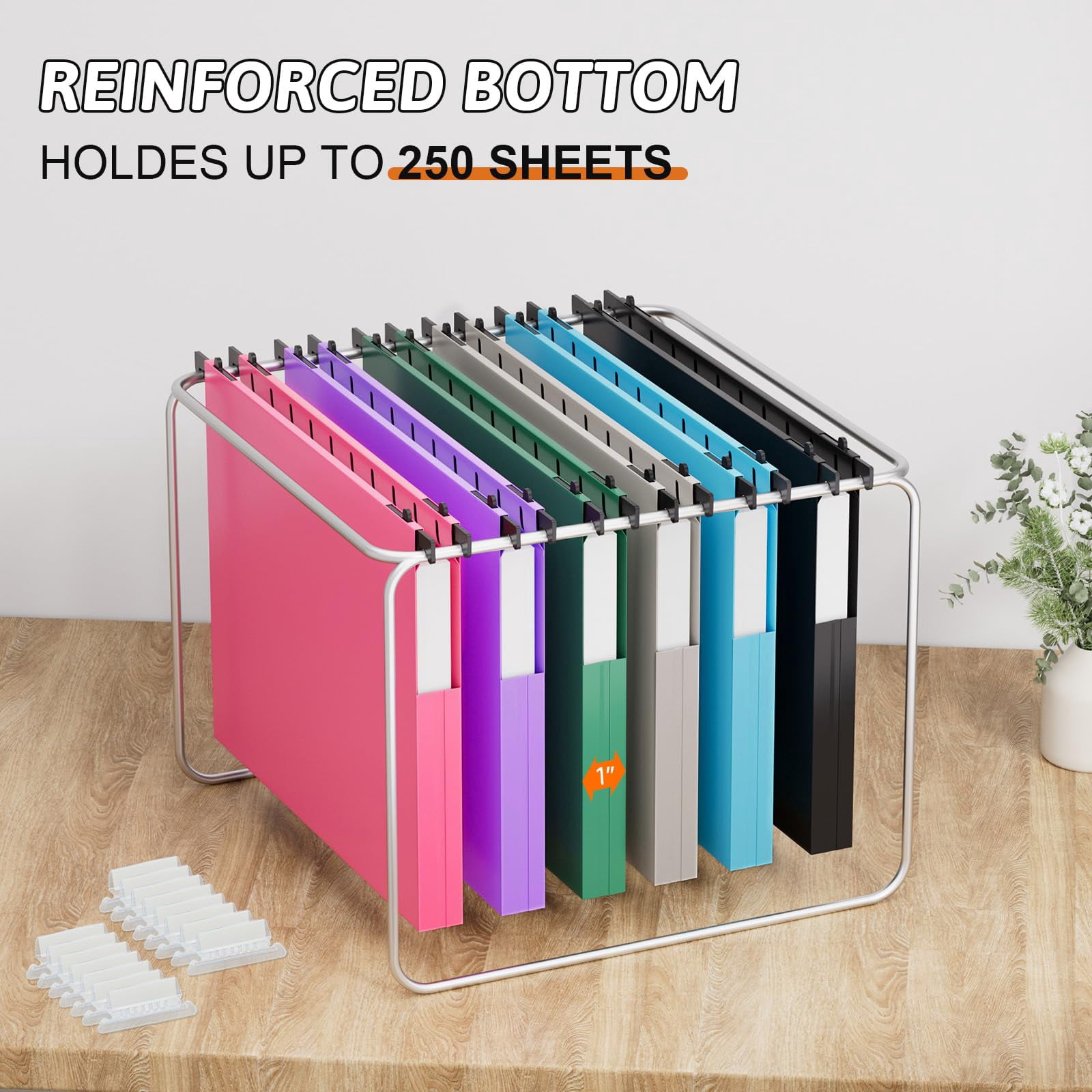 Plastic Hanging File Folders 1 Inch Expansion Letter Size 12 Pack Reinforced Heavy Duty Hang Folder With Tabs Colored Expandable Files Side Cabinet For Bulky