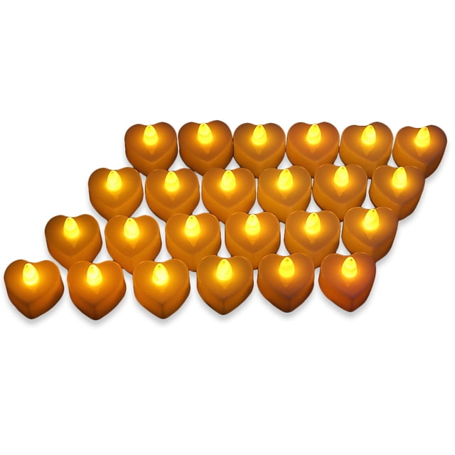 Ounissouiy 24 velas de té falsas que funcionan con pilas, adornos de luces de té, adornos de iluminación de escritorio pequeños para el diseño de la Iluminación navideña tipo 3 Ounissouiy HA059756-03B