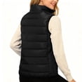thumbnail image 3 of Women's Plus Size Sleeveless Down Vest with Stand Collar, Black, Size XXL, 3 of 4