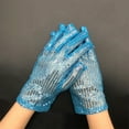thumbnail image 2 of ManxiVoo Sheer Sparkling Sequin Gloves Short Dance Glitter Handwear For Costume Parties And Stage Performances Light Blue, 2 of 4