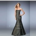 thumbnail image 5 of 100% silk organza beige and black stripes fabric 54" by the yard [11073], 5 of 6
