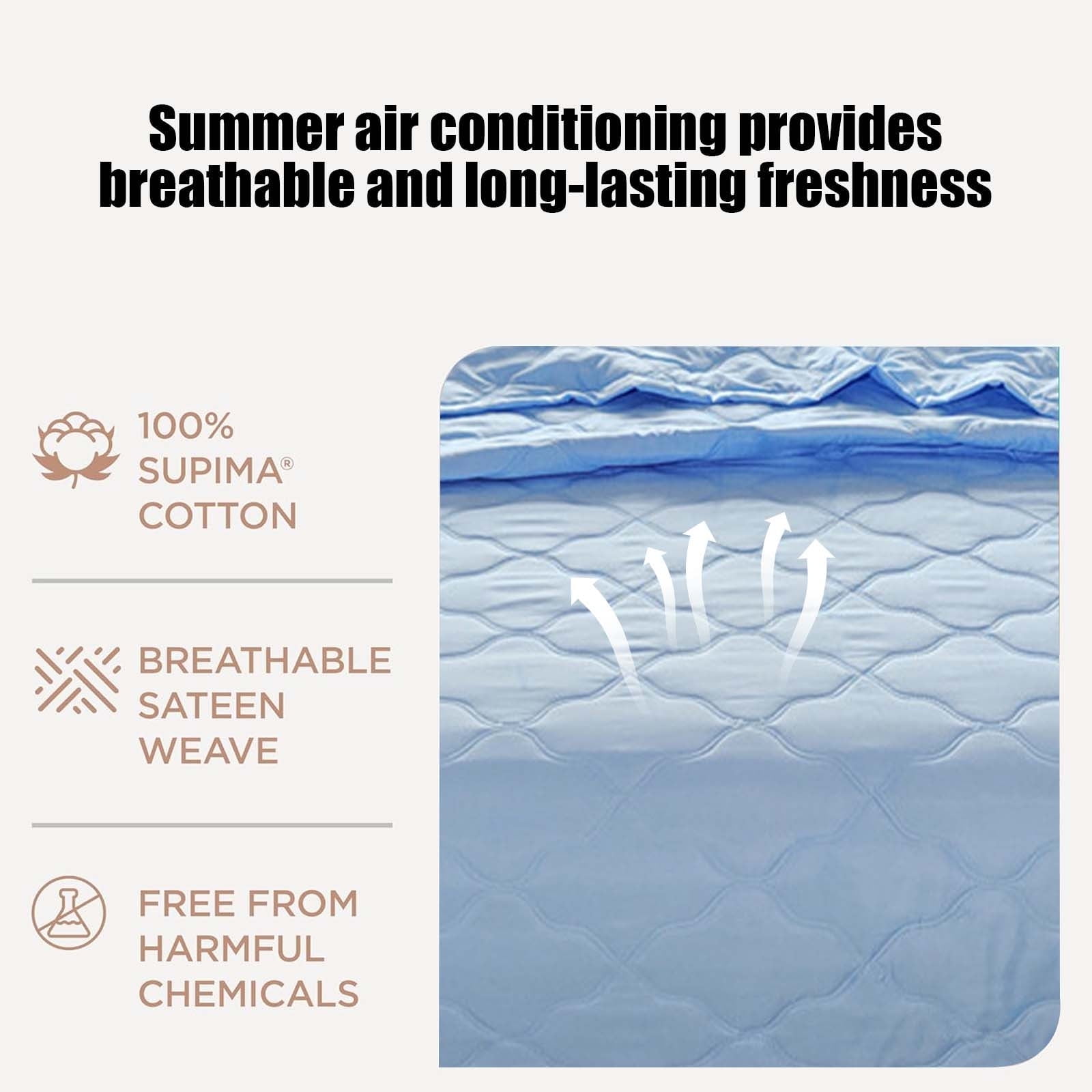 Bocqde Summer Comforters Queen Size Clearance Skin-friendly Plain Printed Washed Cotton Summer Quilt Ventilation Quilt Queen Comforter Bedding