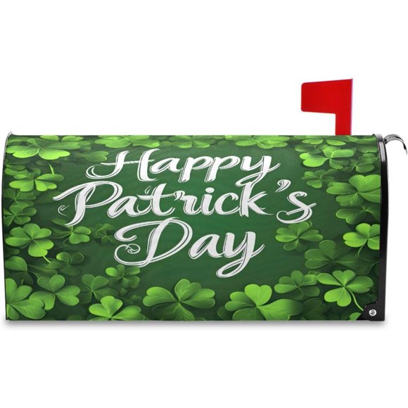 Housses de Boîte aux Lettres Joyeuse Saint-Patrick Magnétique Taille Standard 21x18 Pouces Boîte à Lettres Décorative pour Décoration de Jardin Extérieur